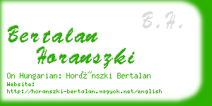 bertalan horanszki business card